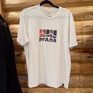 NWOT - prAna Men’s Organic Cotton Graphic Tee – Cream/Off-White